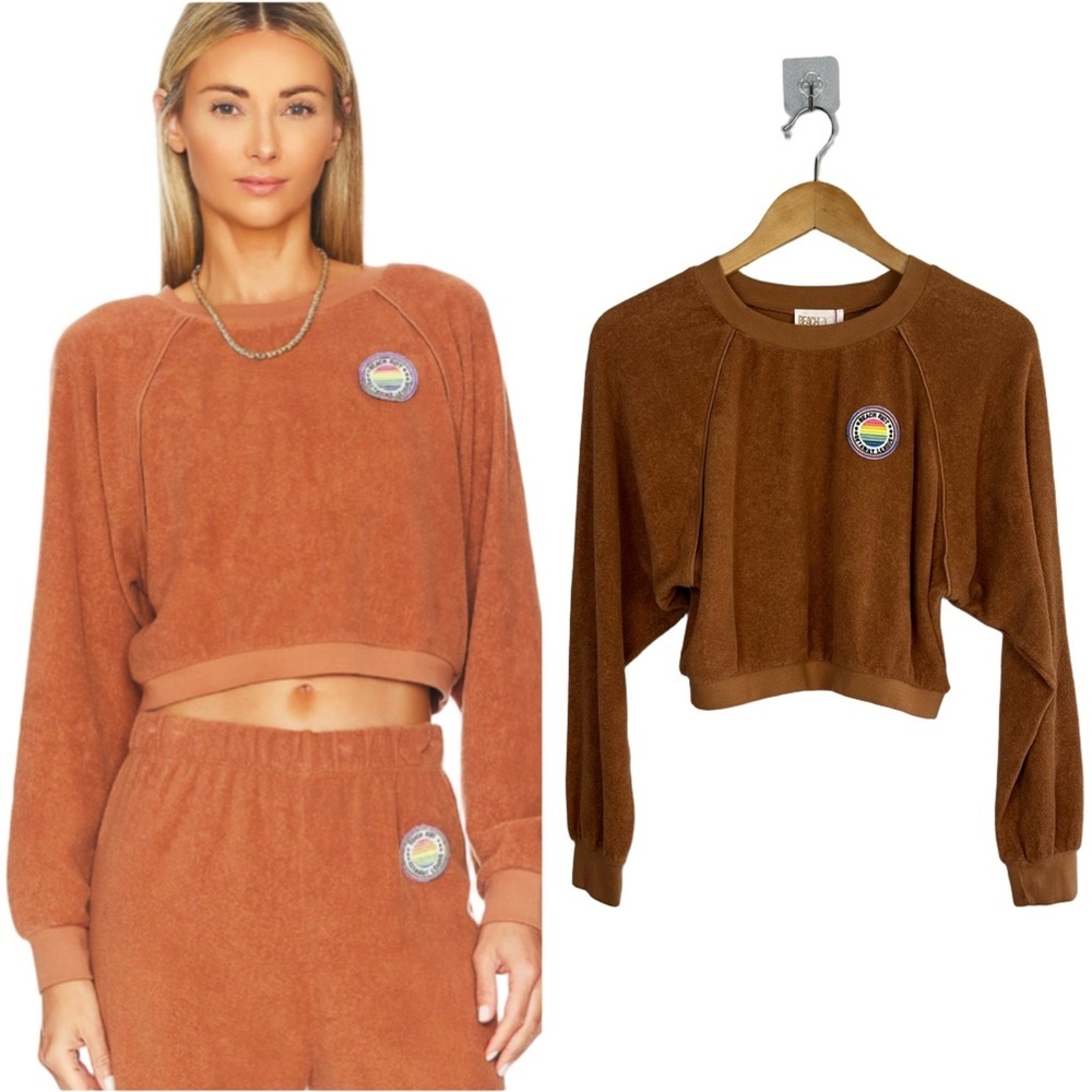 NEW Beach Riot Tundra Sweatshirt Organic Cotton Terry Sandy Dunes XS Cropped USA